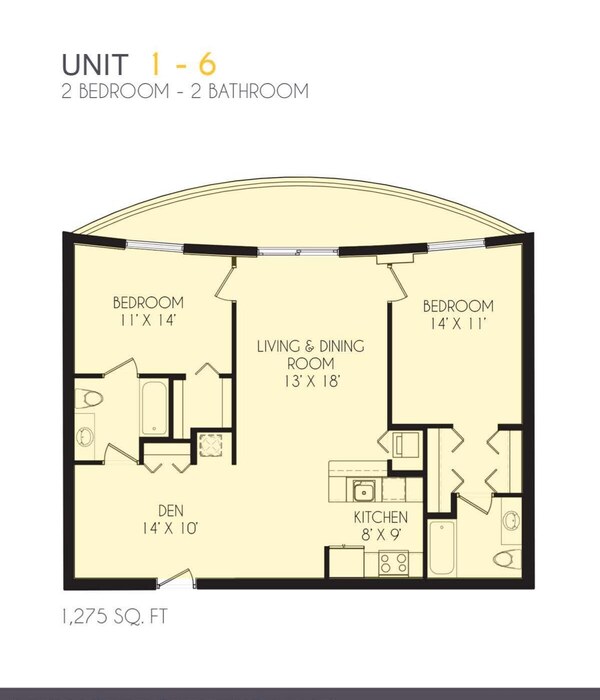 Unit 1-6 Floor Plan